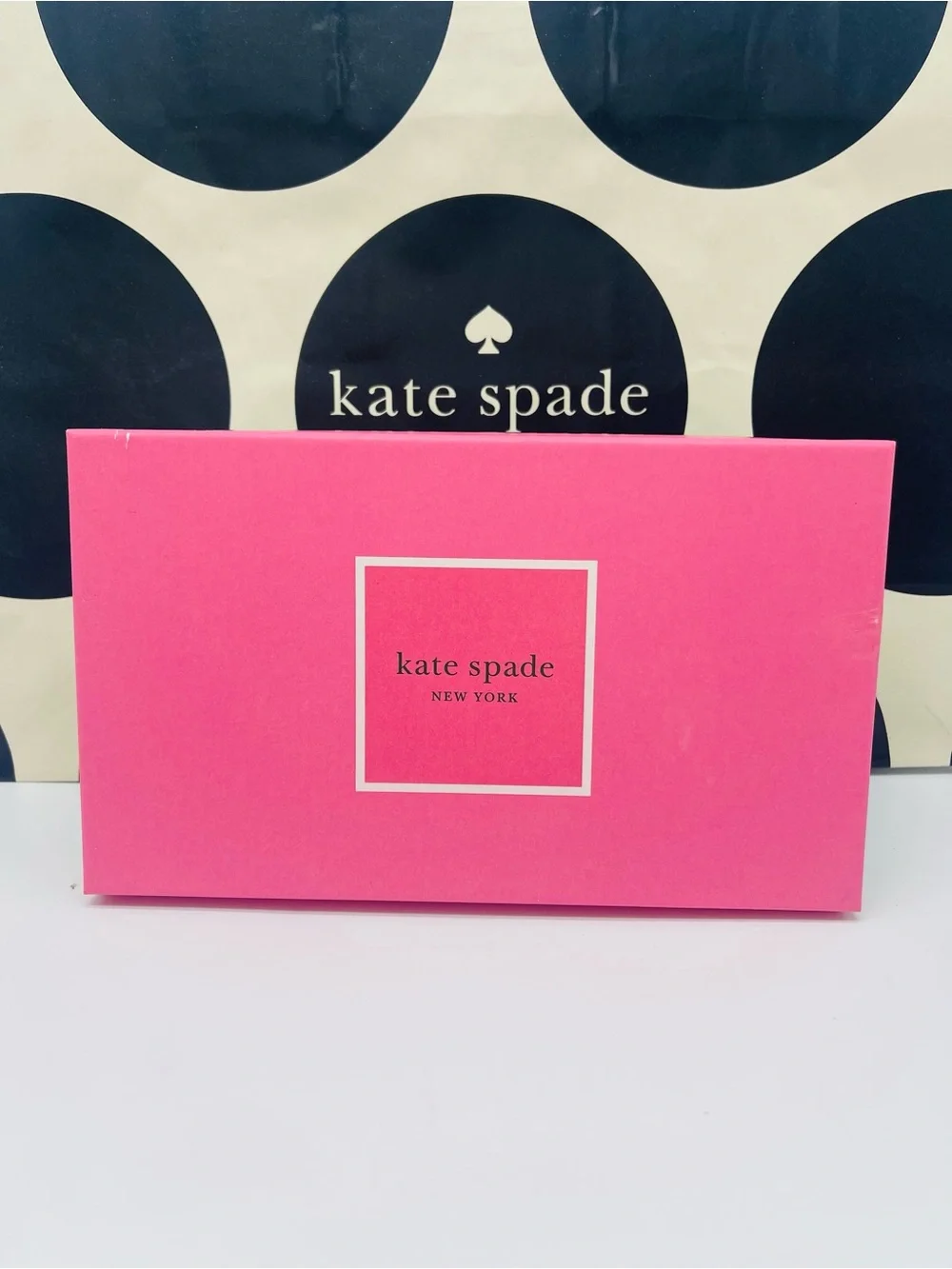kate spade Pink and Green Gift Box with Gold Trim New